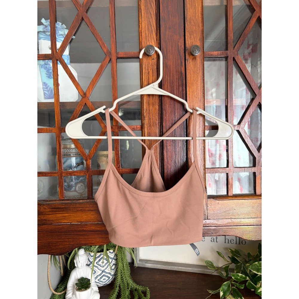 Vuori Womens Daily Bra Rosewood Brown Strappy Sports Crop Top VW1099 Size S